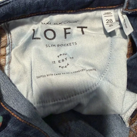 LOFT High Rise Dark Blue Jeans - Picture 7 of 9